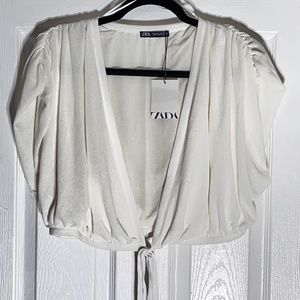 Zara White Blazer Jacket